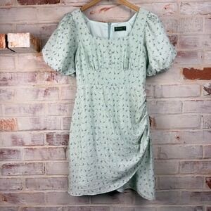 Daisy‎ Floral Puff Sleeve Mini Dress M Cottagecore Prairie Milkmaid Romantic